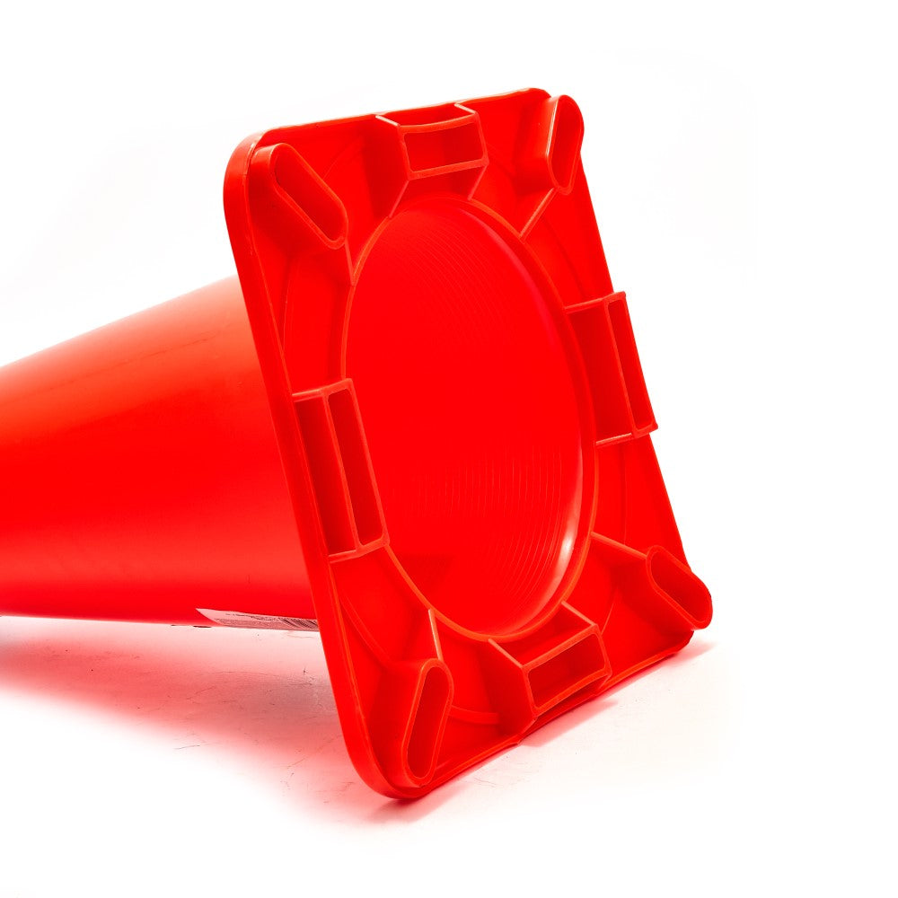 Cono reflectante de 28 pulgadas con dos cintas para señalización vial