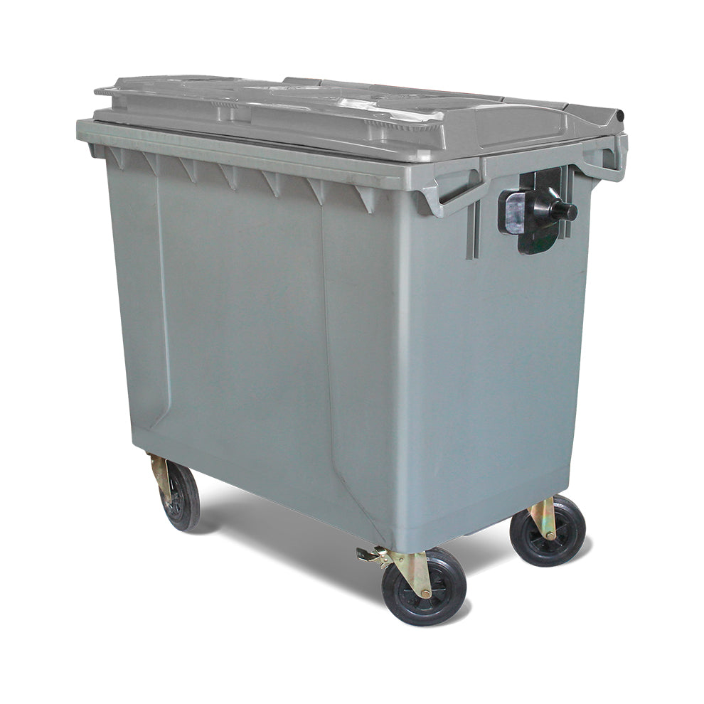 Contenedor de basura de 660 lt gris