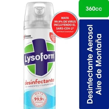 Envase de Desodorante y Desinfectante Lysoform Aire de Montaña 360 ML - Vista Frontal