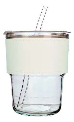 vaso con bombilla resistente 